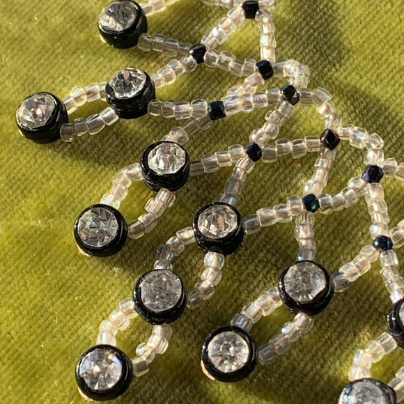 Antique Bohemian Period Crystal Bib Necklace From Czechoslovakia - Picture 3 of 5